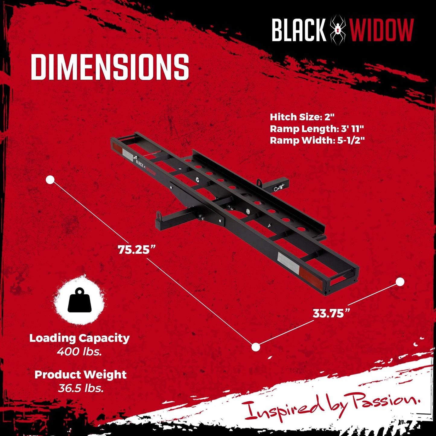 Black Widow Pro Anodized Aluminum Dirt Bike Carrier, 400 Pound Capacity, Black - Find Fresh Goods