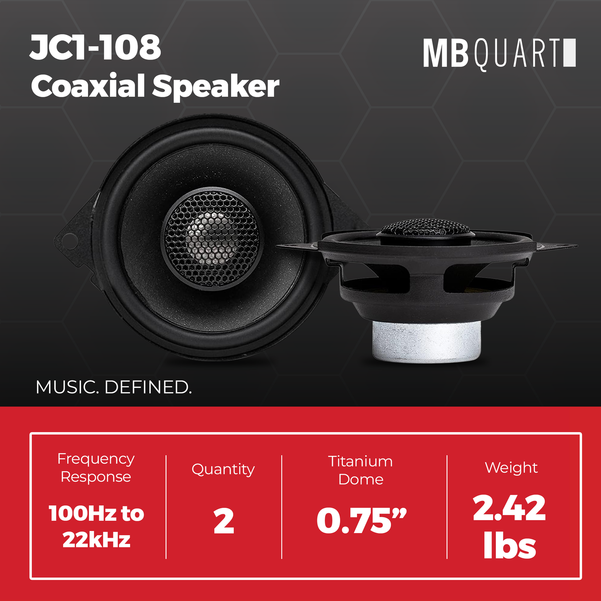 MB Quart 3.5" Coaxial Speaker Set for Jeep JL/JT, Direct Fit Car Audio Upgrade - Find Fresh Goods
