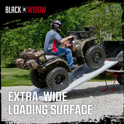 Black Widow 7’ 10” Punch Plate Aluminum Wide ATV Ramp, 1500 Lbs Capacity, Silver - Find Fresh Goods
