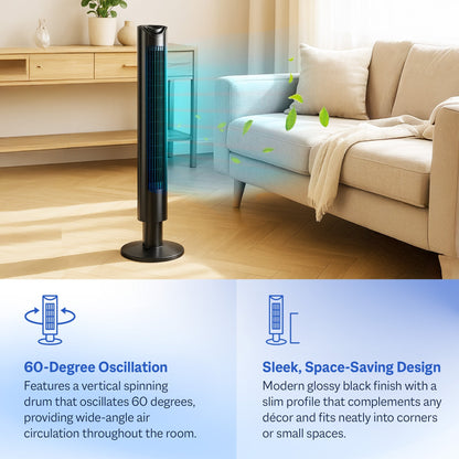Cool-Living 36-Inch Oscillating Tower Fan with 3 Speed Settings & Remote Control
