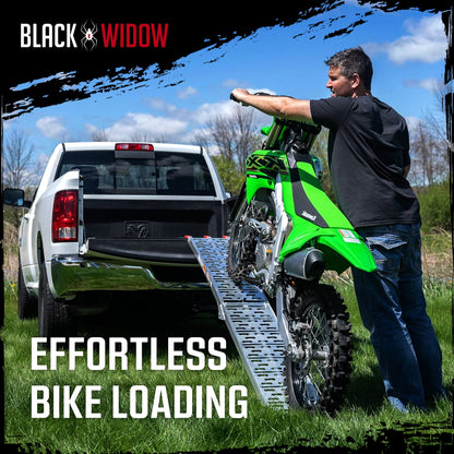 Black Widow Aluminum Folding Motorcycle Ramp Arched Plate, Single Runner, Silver - Find Fresh Goods