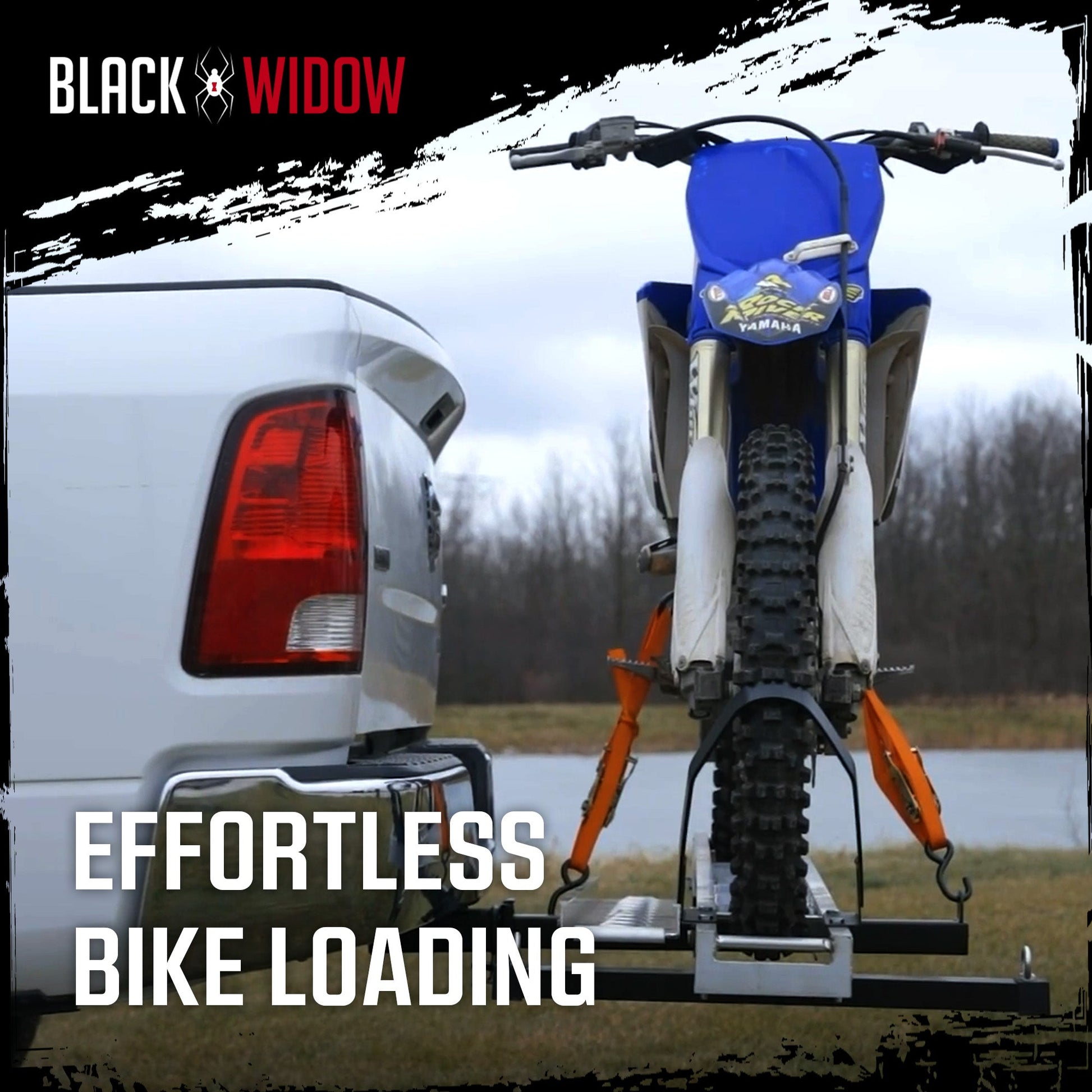Black Widow Dirt Bike Carrier with Wheel Chock and 400 Pound Capacity, Silver - Find Fresh Goods