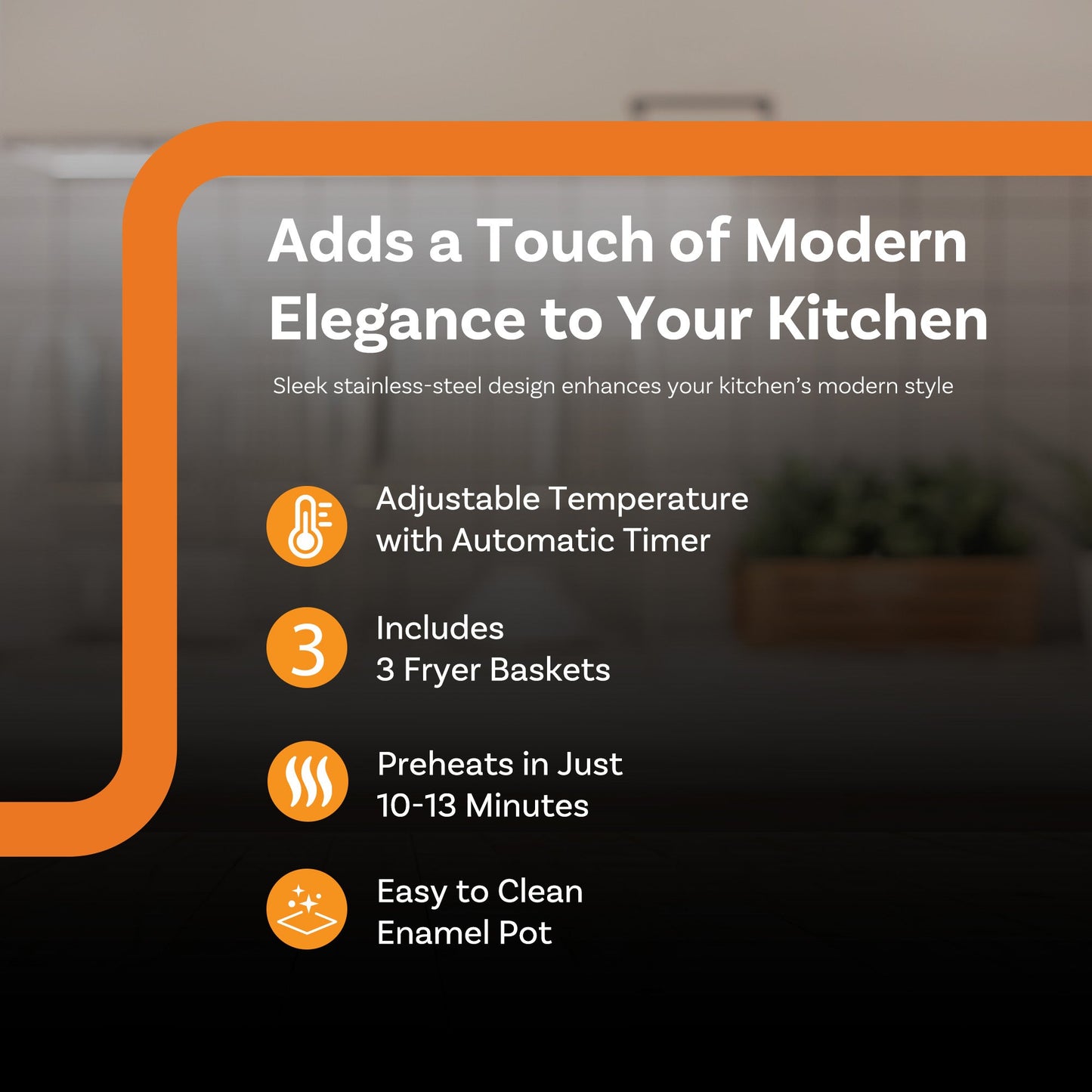 Complete Cuisine 4 Liter Electric Deep Fryer with 3 Fryer Baskets, Lid & Filter