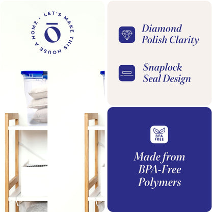 Homz 64 Qt Secure Latch Large Clear Stackable Storage Container Bin (4 Pack)