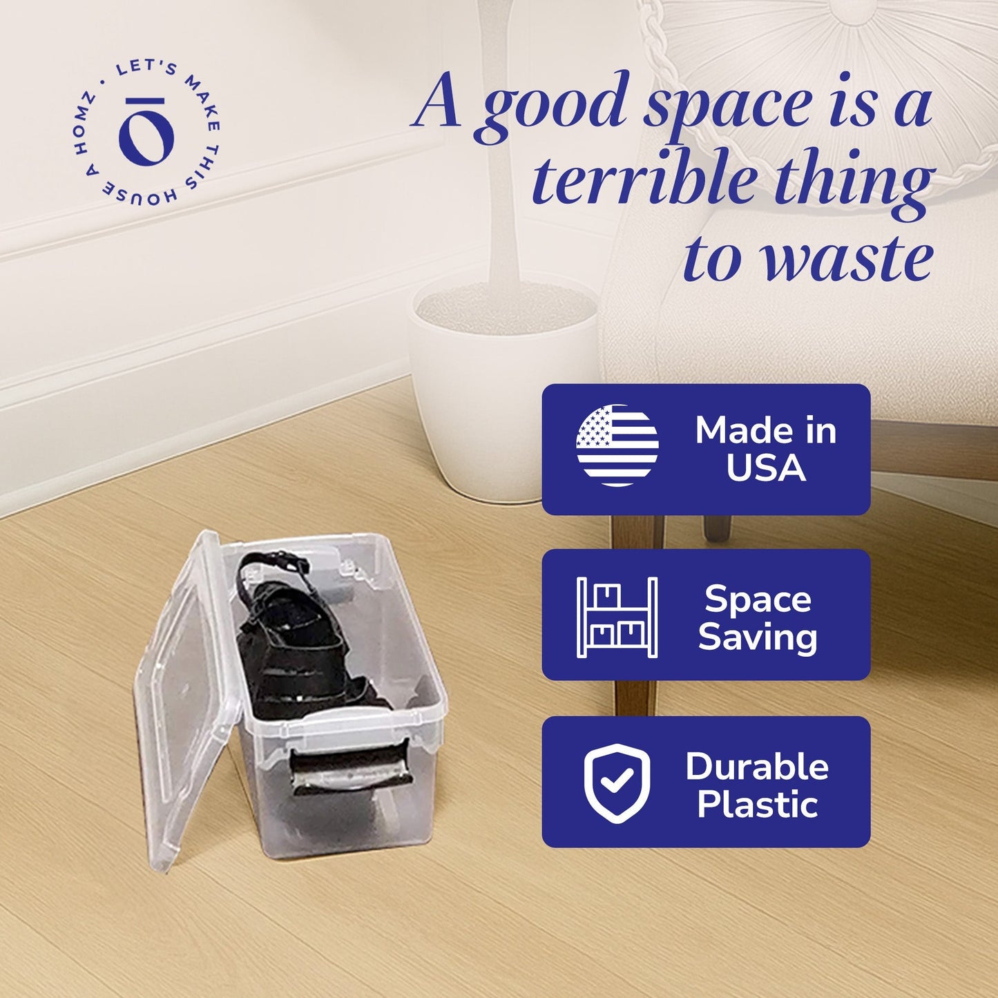 Homz 7.5 Qt Clear Storage Organizing Container Bin with Latching Lids, (5 Pack)