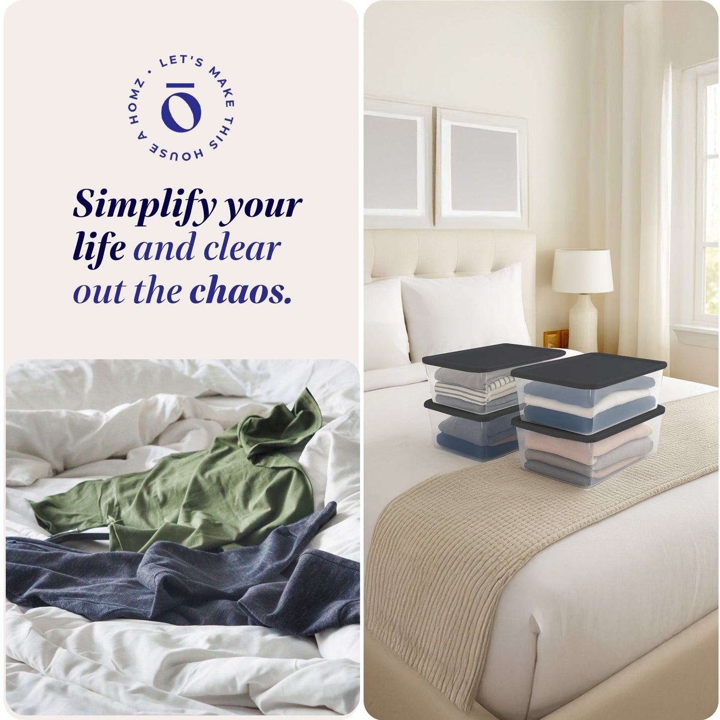 Homz 12 Qt Stackable Plastic Storage Container with Snaplock Lid, Gray (8 Pack)