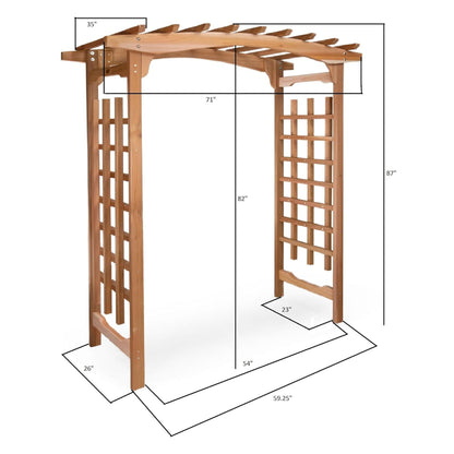 All Things Cedar 6-Foot Pagoda Arbor Garden Arch Trellis for Climbing Plants