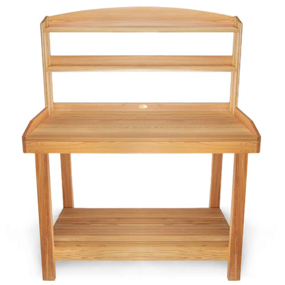 All Things Cedar Deluxe Potting Bench, Outdoor Garden & Plant Workstation Table