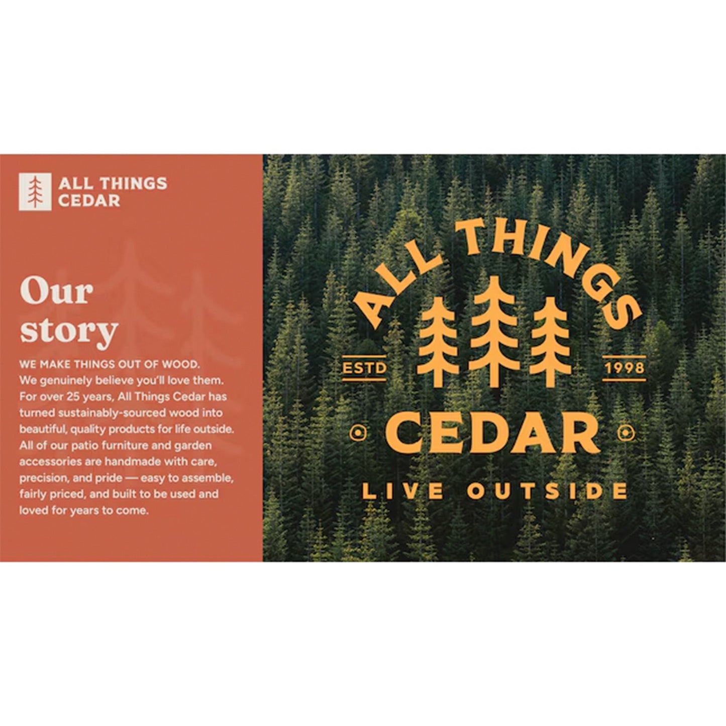 All Things Cedar 4 Foot Cedar Box Planter, Elevated Outdoor Garden Bed, Natural