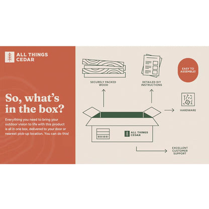 All Things Cedar 6-Ft Outdoor Picnic Table, Handcrafted Wooden Patio Bench Set