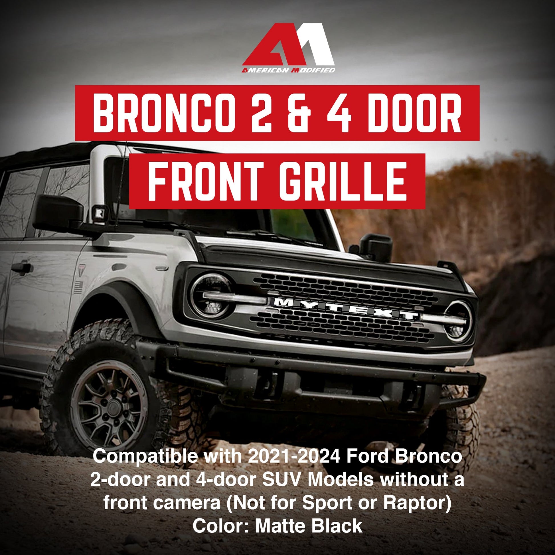 AMERICAN MODIFIED Front Grille for 2021 to 2024 Ford Bronco 2 & 4 Door Models - Find Fresh Goods