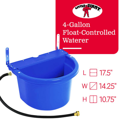 Little Giant FW16BLUE 4 Gal Auto Float Controlled Waterer Livestock Water Trough