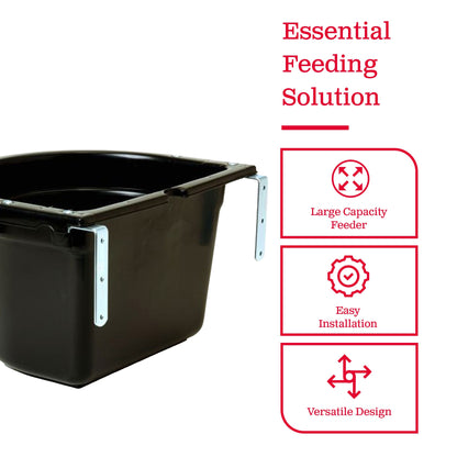Little Giant 20 Quart Heavy Duty Mountable Plastic Fence Feeder Bucket, Black