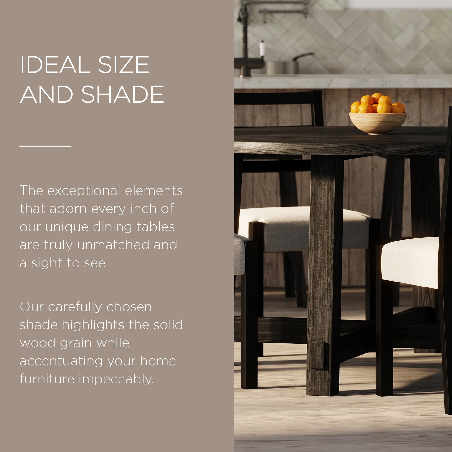 Sasha Organic Round Wooden Dining Table in Weathered Black Finish