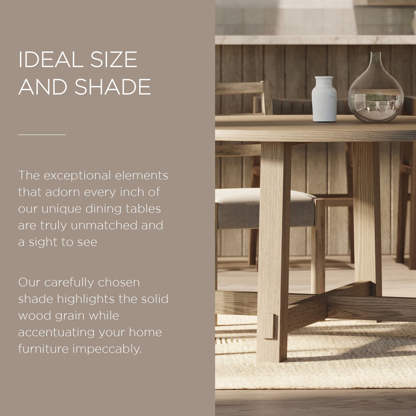 Sasha Organic Round Wooden Dining Table in Weathered Grey Finish