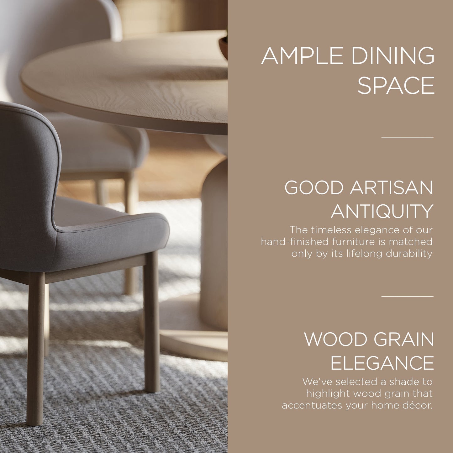 Mila Contemporary Round Wooden Dining Table in Refined White Finish