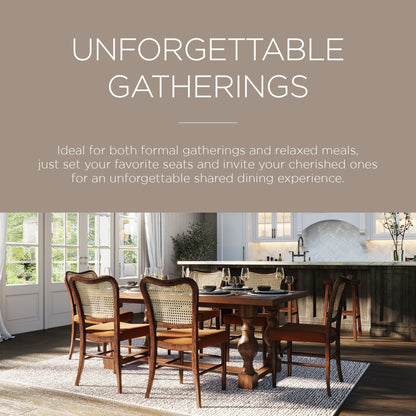 Maven Lane Leon Traditional Wooden Dining Table in Antiqued Natural Finish