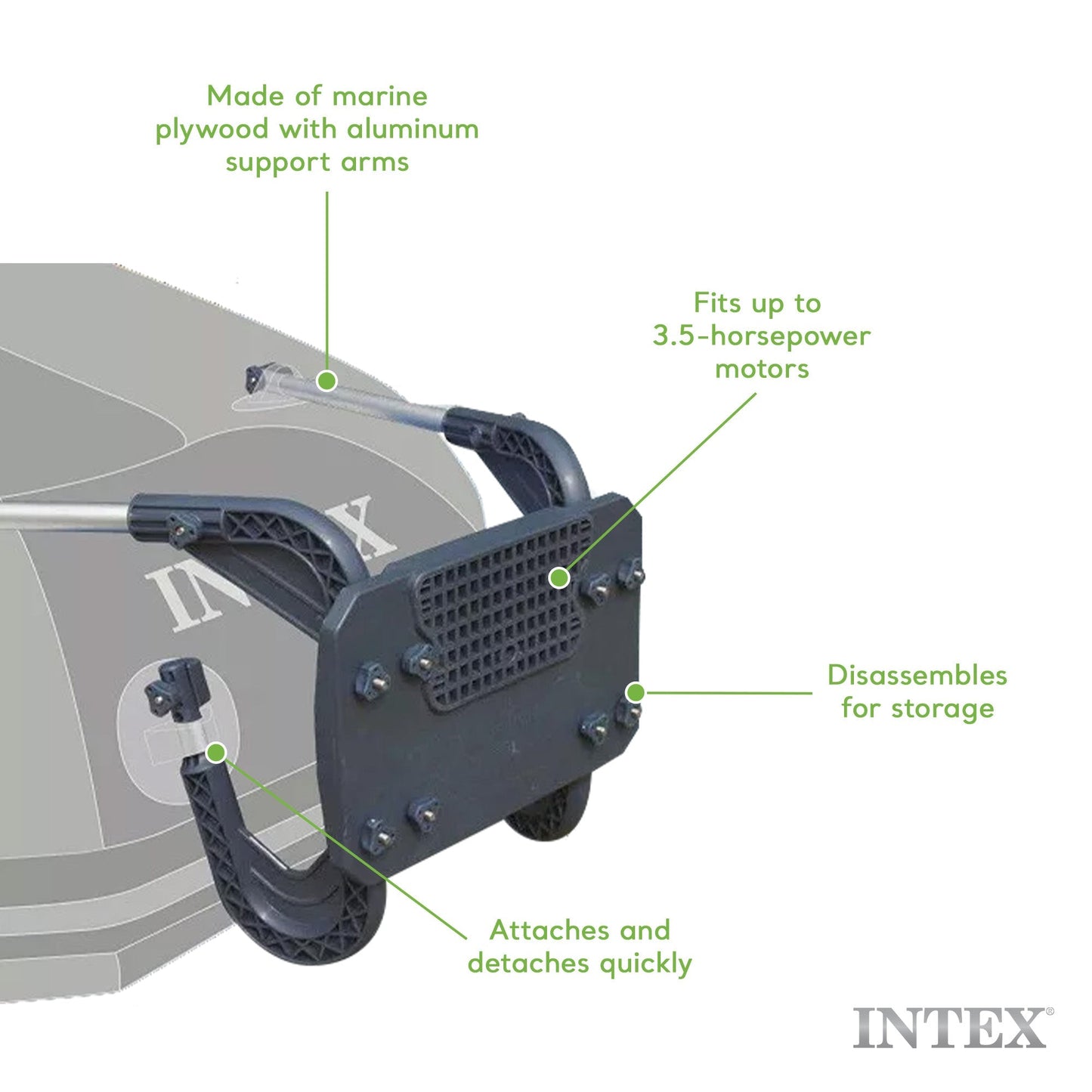 Intex Composite Motor Mount w/ Aluminum Supports for Inflatable Boat or Raft - Find Fresh Goods