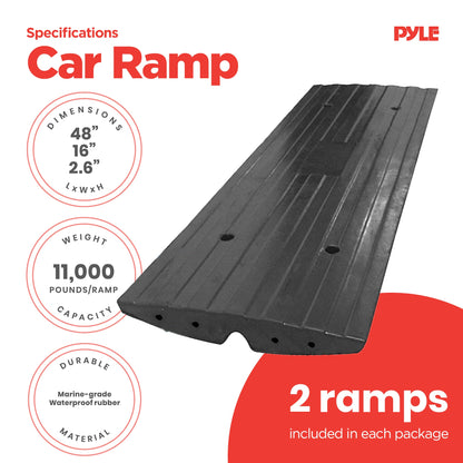 Pyle PCRBDR21 Car/Truck Curbside Driveway Ramp Threshold Bridge Track (2 Pack) - Find Fresh Goods