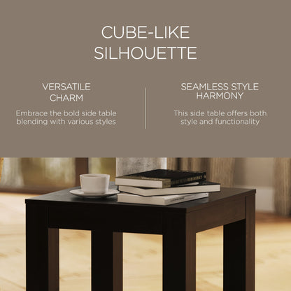 Maven Lane Paulo Wooden Side Table in Weathered Black Finish