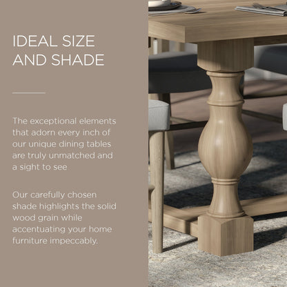 Maven Lane Leon Traditional Wooden Dining Table in Antiqued Grey Finish