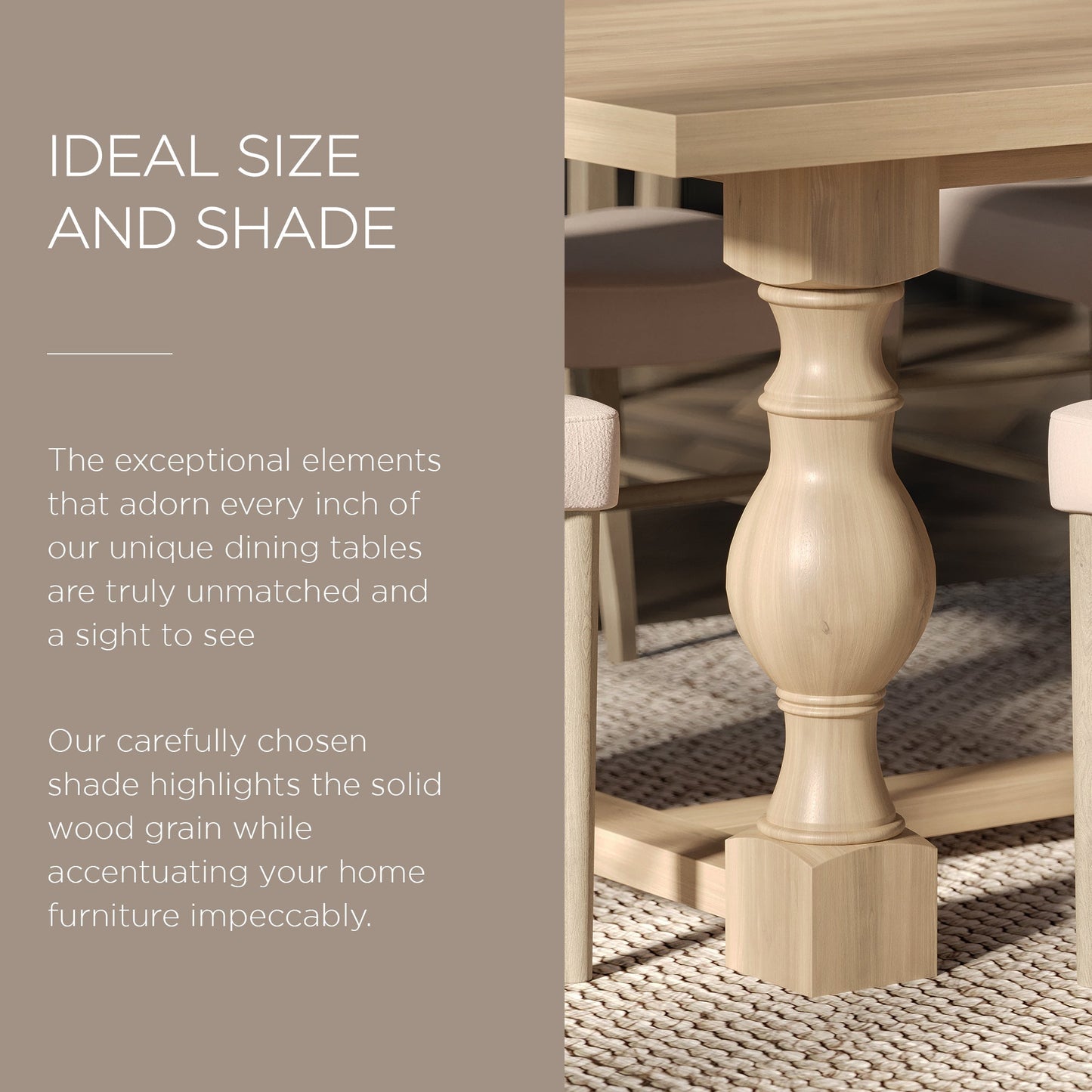 Maven Lane Leon Traditional Wooden Dining Table in Antiqued White Finish