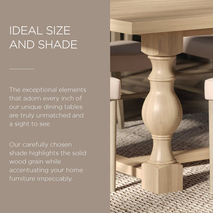 Maven Lane Leon Traditional Wooden Dining Table in Antiqued White Finish