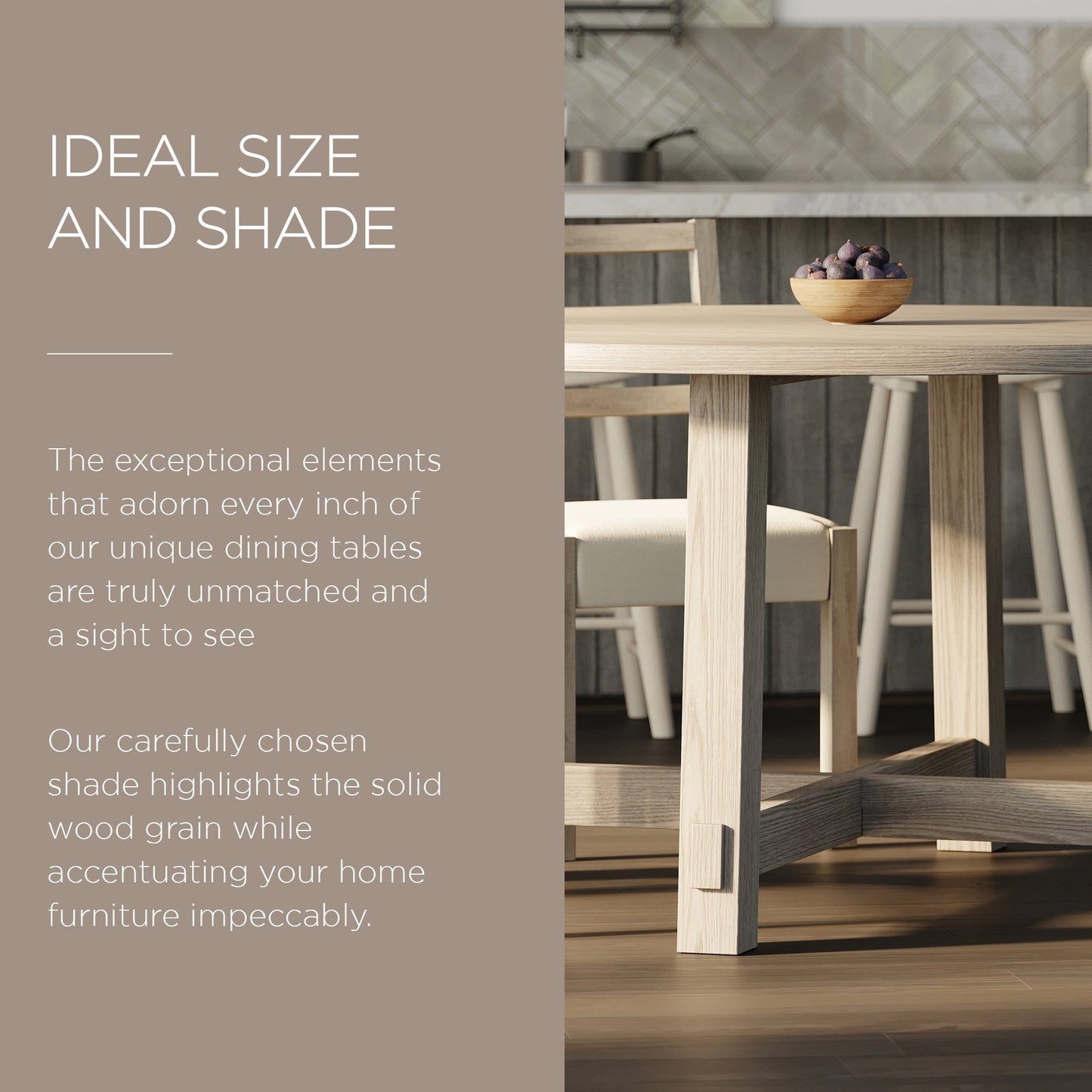 Maven Lane Sasha Round Wooden Dining Table in Weathered White Finish