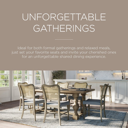 Maven Lane Leon Traditional Wooden Dining Table in Antiqued Grey Finish