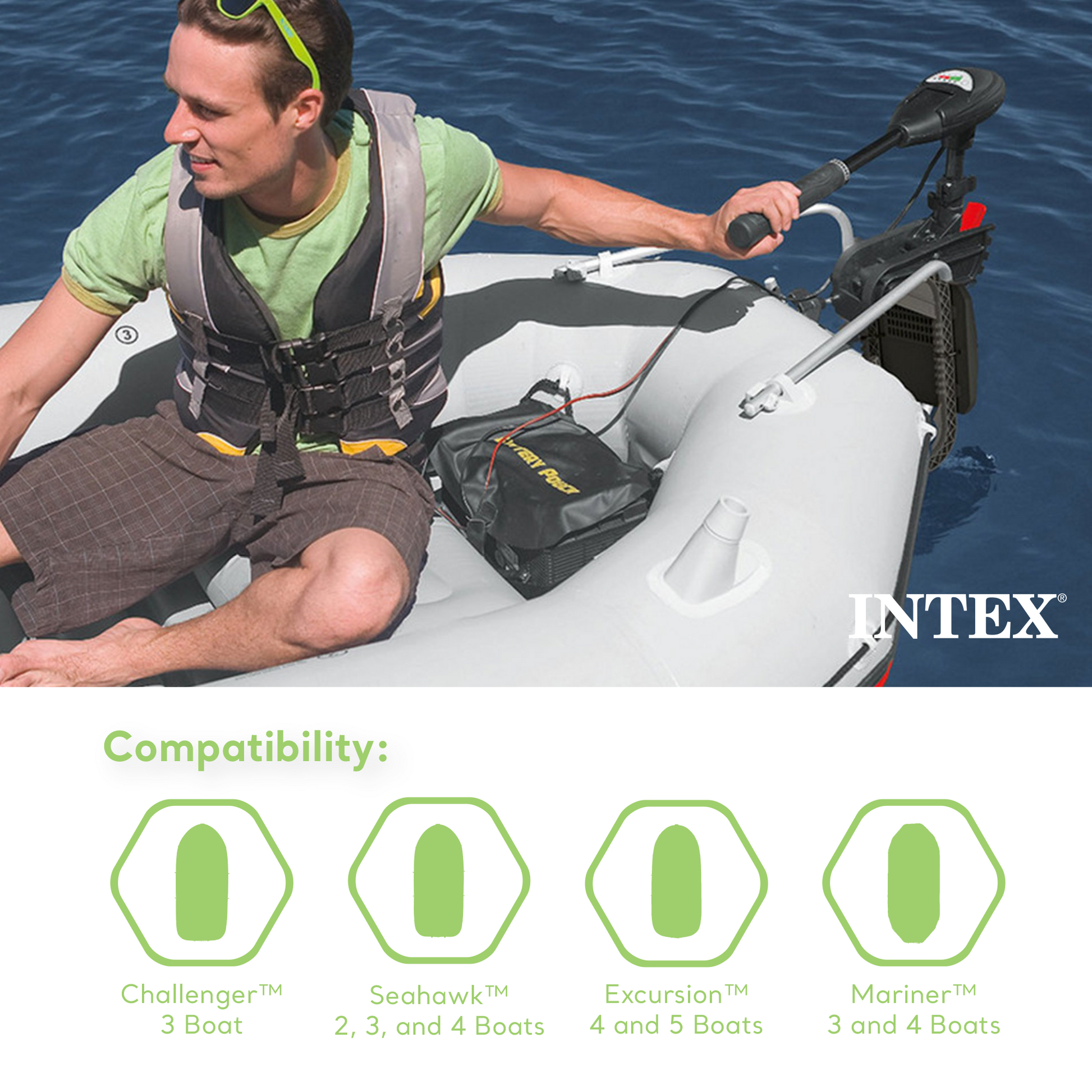 Intex Composite Motor Mount w/ Aluminum Supports for Inflatable Boat or Raft - Find Fresh Goods
