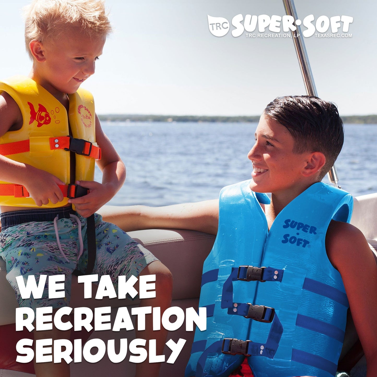 TRC Recreation Super Soft Adult XS Life Jacket Vinyl Coated Foam Swim Vest, Blue