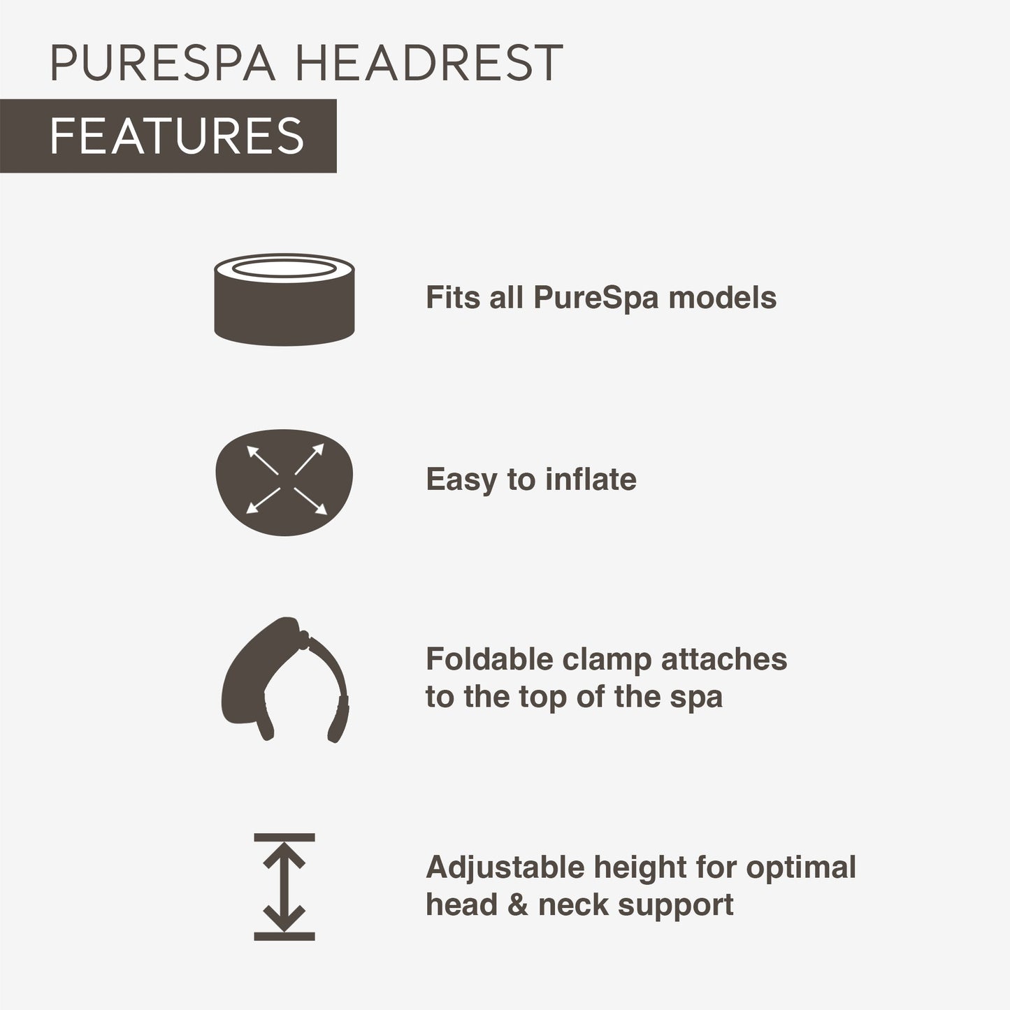 Intex Adjustable Spa Headrest with Head and Neck Support for Pool, Lawn, and Spa