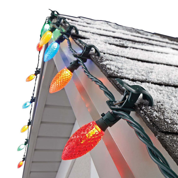 NOMA Quick Clip 66.8' LED Oudoor Christmas String Lights, 100 Multi-Color Bulbs