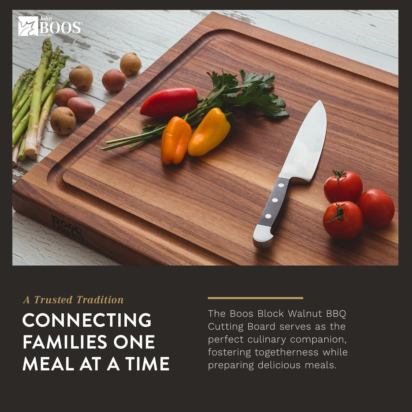 John Boos Walnut Wood Juice Groove Cutting Board w/ Boos Block Maintenance Set