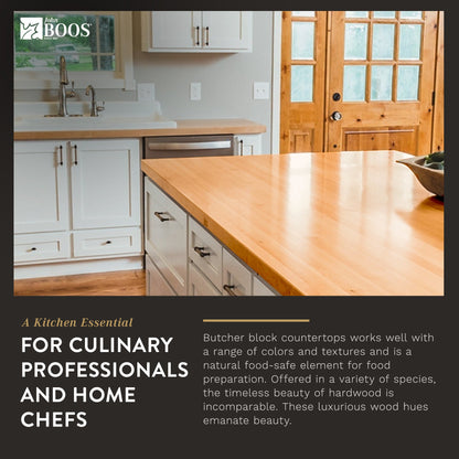 John Boos Butcher Block Kitchen Countertop, 24" x 25" x 1 1/2", Cherry