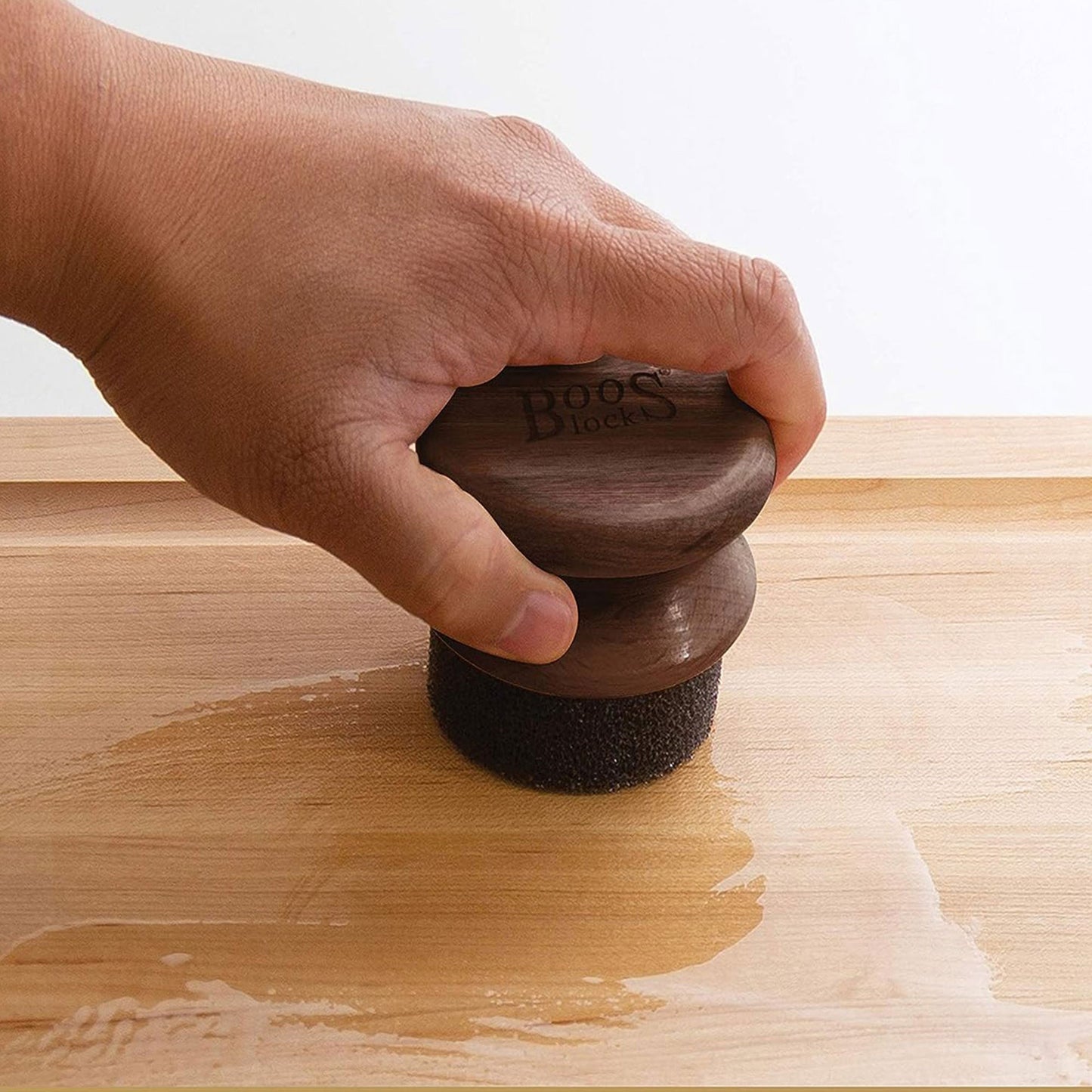 John Boos Butcher Block Oil & Cream Applicator for Wooden Surfaces, Walnut Wood