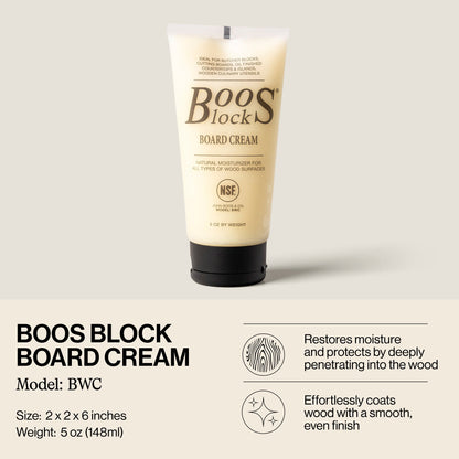 John Boos Block 5 oz Wooden Butcher Block Cutting Board Natural Moisture Cream