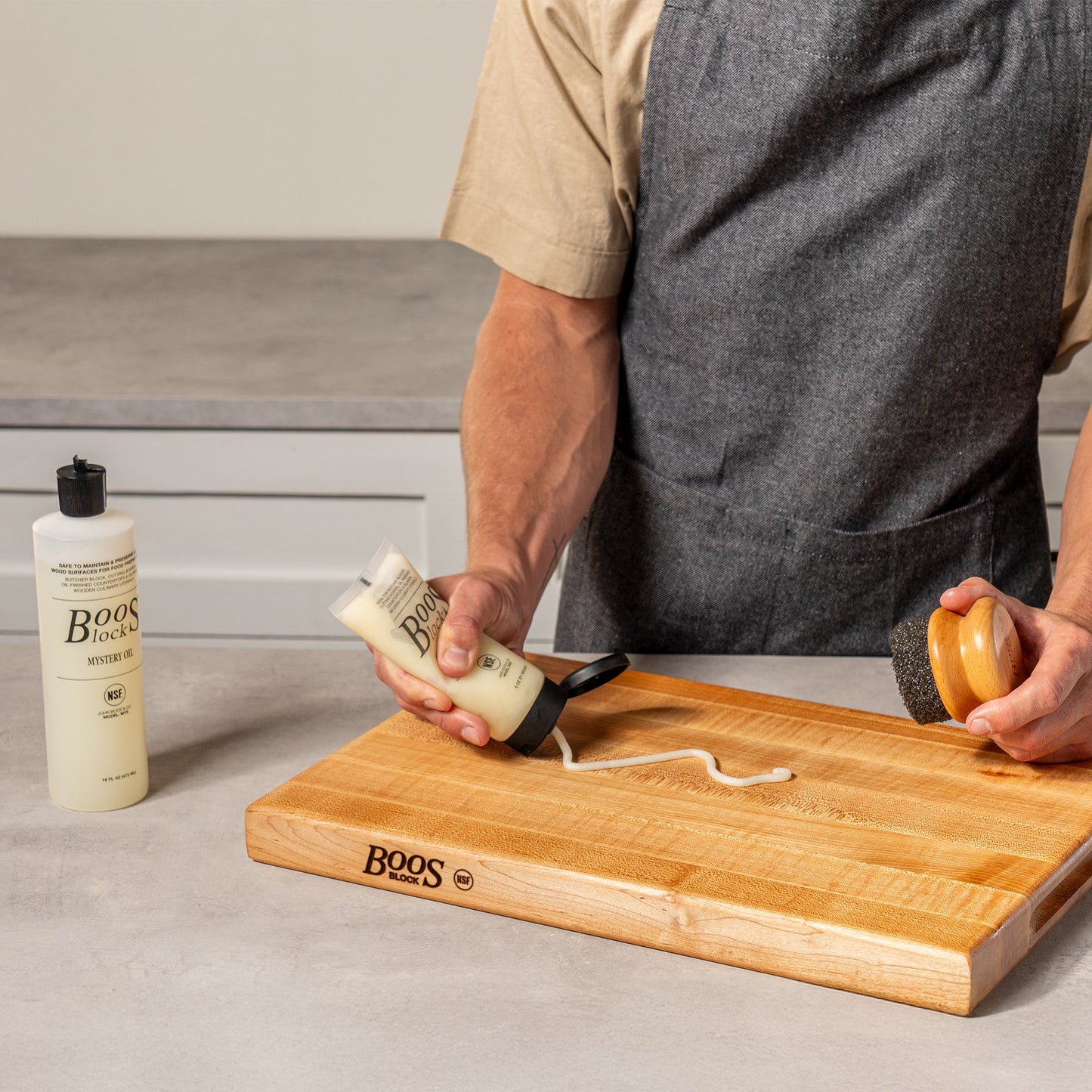 John Boos 3 Piece Maintenance Set with Mystery Oil, Board Cream, and Applicator