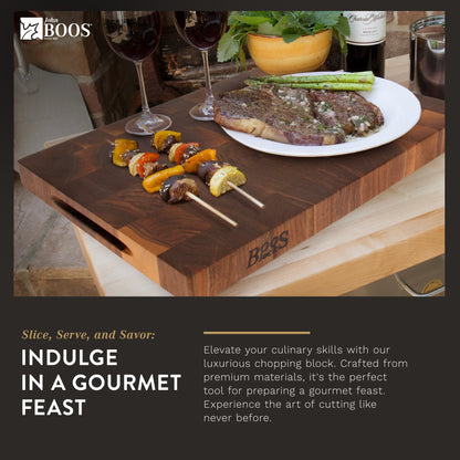 John Boos Walnut Wood Edge Grain Reversible Cutting Board, 18 x 12 x 1.75 Inches
