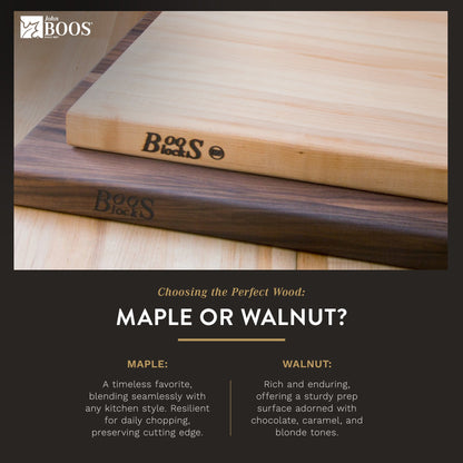 John Boos Walnut Wood Edge Grain Reversible Cutting Board, 18 x 12 x 1.75 Inches