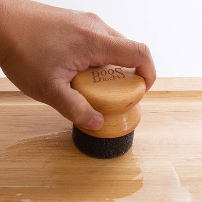 John Boos Butcher Block Oil & Cream Applicator for Wooden Surfaces, Beechwood