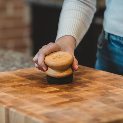 John Boos Butcher Block Oil & Cream Applicator for Wooden Surfaces, Beechwood