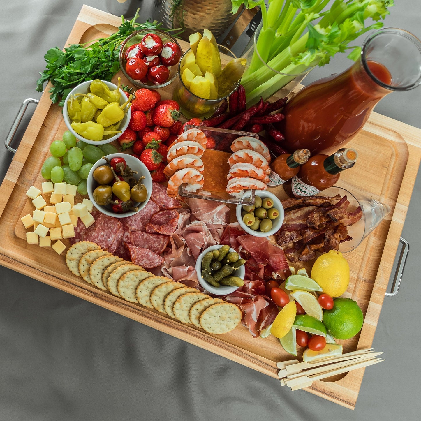 John Boos Block 24x18" Edge Grain Maple Wood Reversible Cutting Board w/Handles