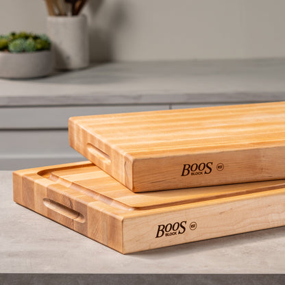 John Boos Maple Wood Bamboo End Grain Cutting Board for Kitchen Prep, 20" x 15" x 2.25"