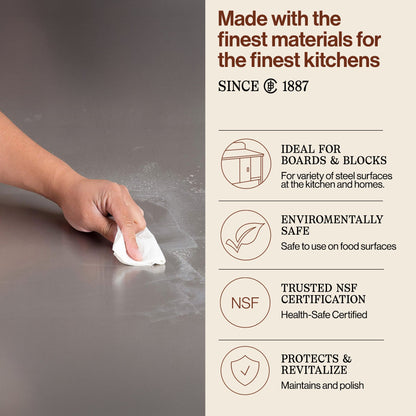 John Boos All Natural 8 Ounce Bottle Stainless Steel Surface Cleaner and Polish