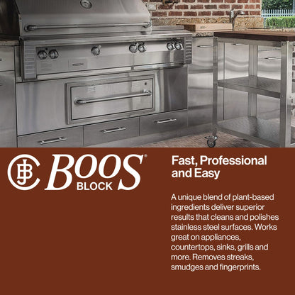 John Boos All Natural 8 Ounce Bottle Stainless Steel Surface Cleaner and Polish