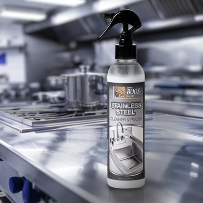 John Boos All Natural 8 Ounce Bottle Stainless Steel Surface Cleaner and Polish