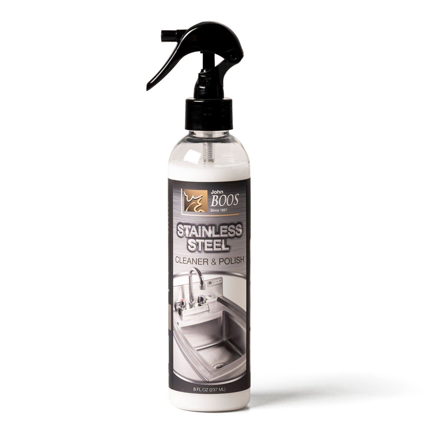 John Boos All Natural 8 Ounce Bottle Stainless Steel Surface Cleaner and Polish