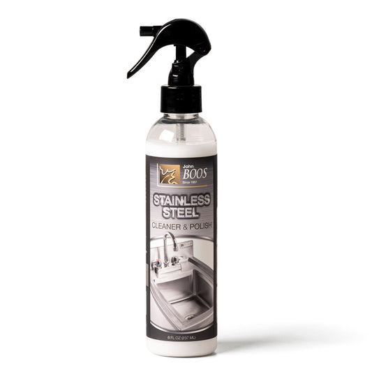 John Boos All Natural 8 Ounce Bottle Stainless Steel Surface Cleaner and Polish