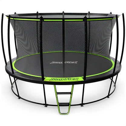 JumpFlex HERO 12' Trampoline for Kids Outdoor Play Equipment with Net & Ladder